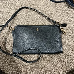 Kira Small Pebbled Leather Top-Zip Crossbody